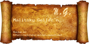 Malitsky Gellén névjegykártya